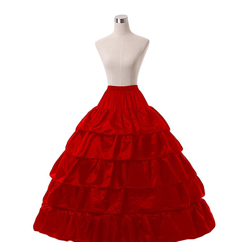 Long 4 Hoop Crinoline, Petticoat Underskirt for Ball Gown Wedding Dress Adjustable Bridal Slip, Formal Event Accessories