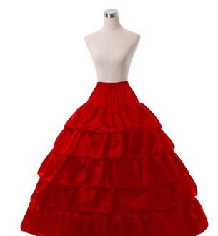 Long 4 Hoop Crinoline, Petticoat Underskirt for Ball Gown Wedding Dress Adjustable Bridal Slip, Formal Event Accessories