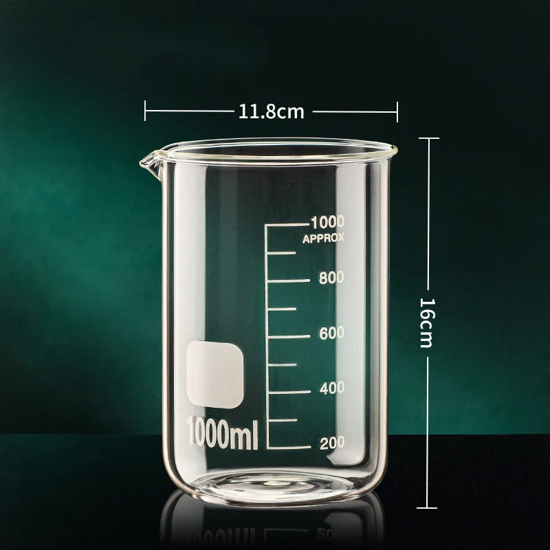 Transparent Borosilicate Glass Measuring Cup With Clear Scale Laboratory Beaker Kitchen Baking Tool 3
