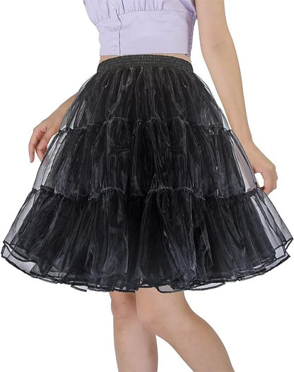 BABYONLINE Petticoat for Dresses, Adult Crinoline Underskirt, Tulle Bridal Slip, Rockabilly Skirt, Tutu for Wedding
