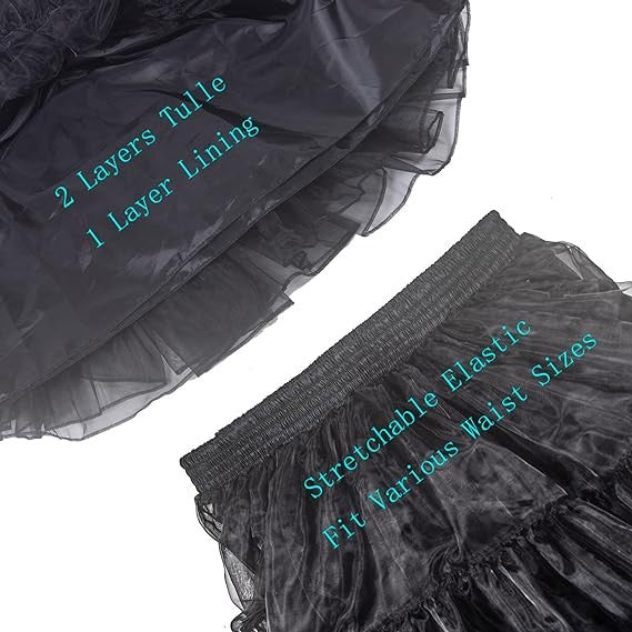 BABYONLINE Petticoat For Dresses Adult Crinoline Underskirt Tulle Bridal Slip Rockabilly Skirt Tutu 3