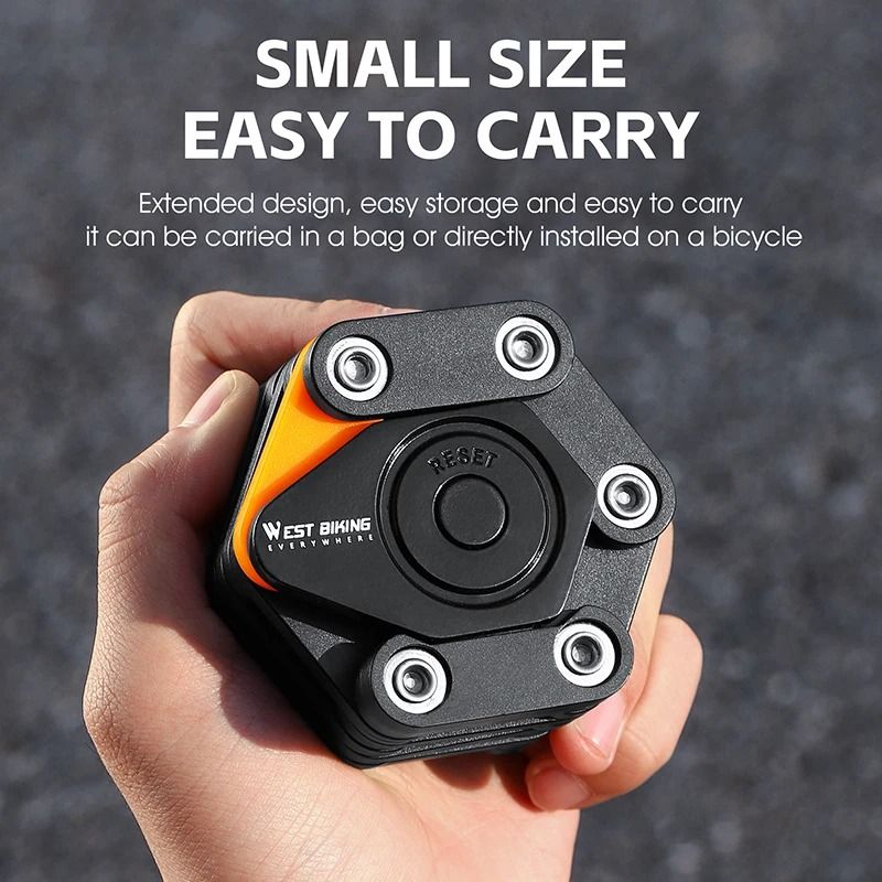 WEST BIKING Bicycle Folding Lock 4 Digit Combo Anti Theft Lock For E Bike Scooter 2