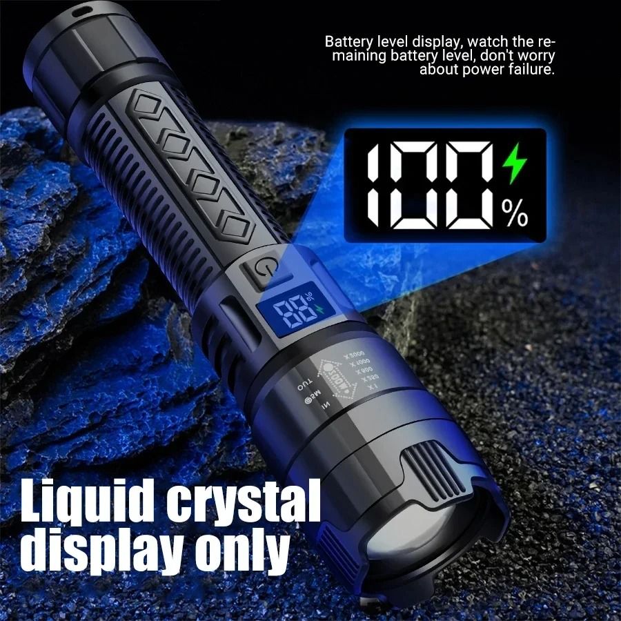 High Power Rechargeable LED Flashlight With Builtin Battery 3