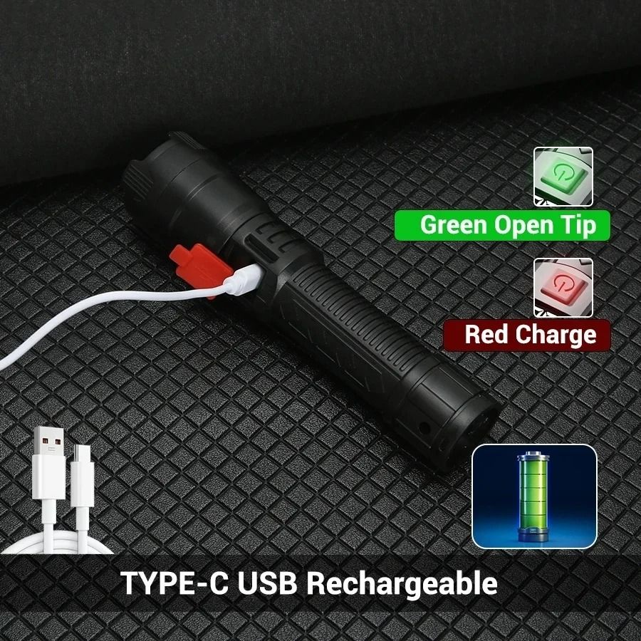 High Power Rechargeable LED Flashlight With Builtin Battery 5