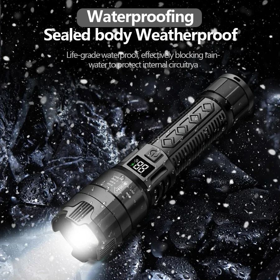 High Power Rechargeable LED Flashlight With Builtin Battery 6