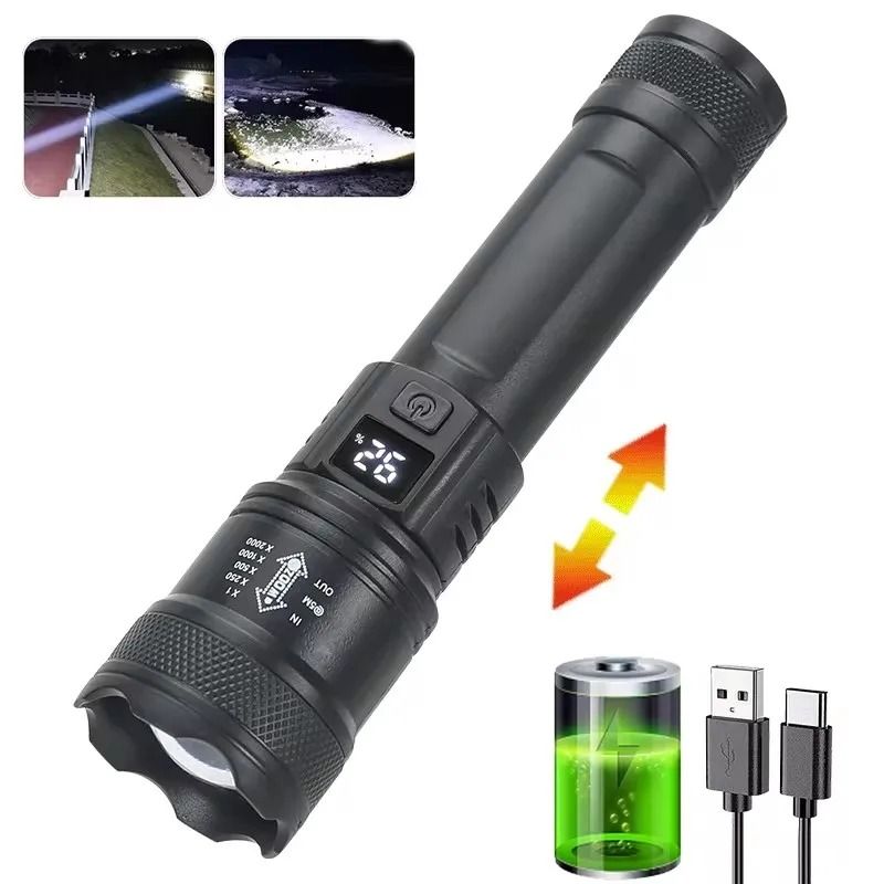 High Power Rechargeable LED Flashlight With Builtin Battery 7