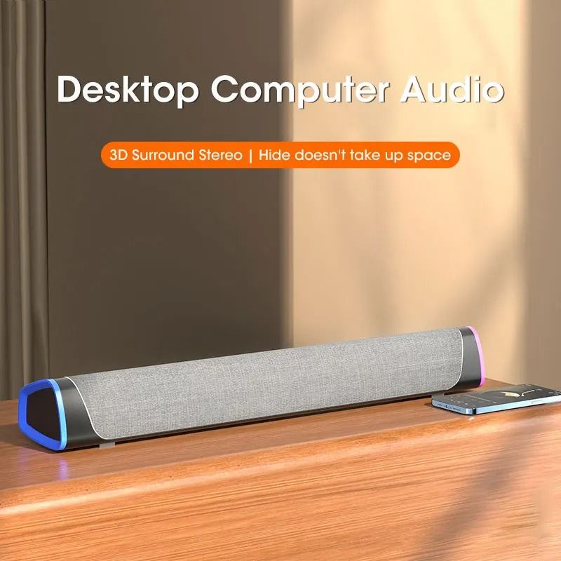 4D Computer Speaker Bar With Stereo Sound Bluetooth 50 And Subwoofer 1