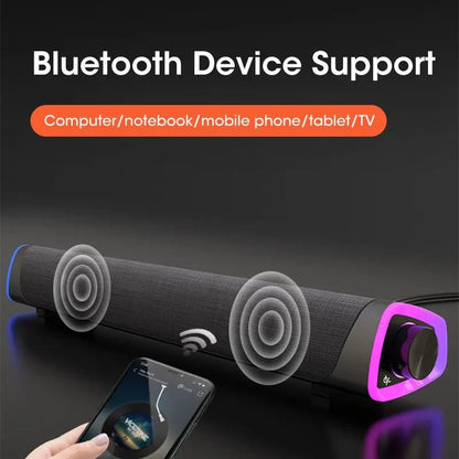 4D Computer Speaker Bar With Stereo Sound Bluetooth 50 And Subwoofer 4