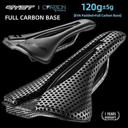 3D Printed Ultralight Bicycle Saddle with Carbon and Cr-Mo Rail Options