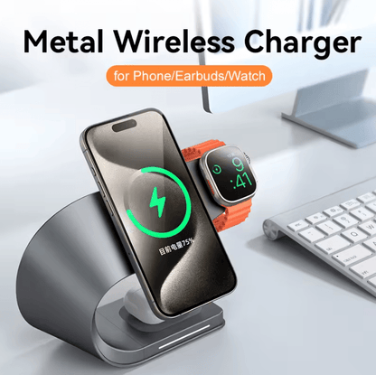 4 in 1 Wireless Charging Station with Magnetic Fast Charging Dock for iPhone Airpods and Apple Watch