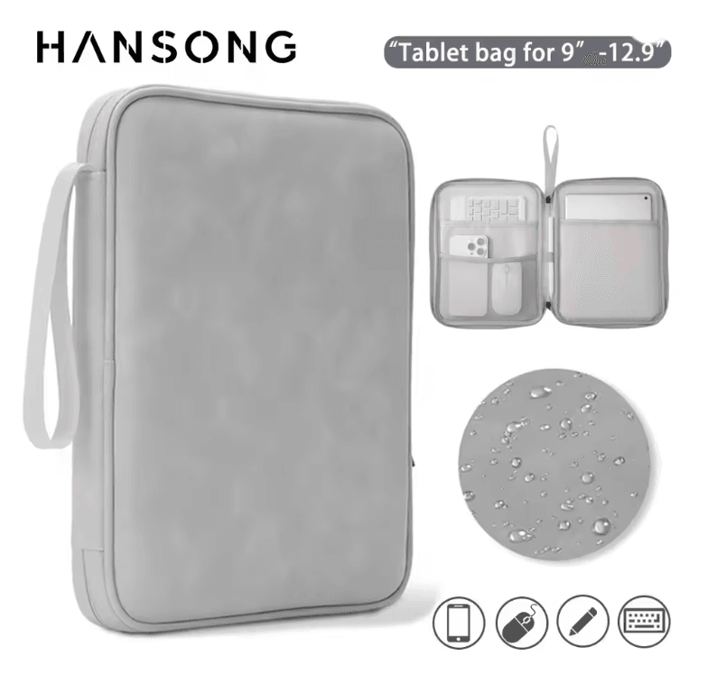 Waterproof Tablet Sleeve Bag with Zipper Pouch for iPad Pro and iPad Air