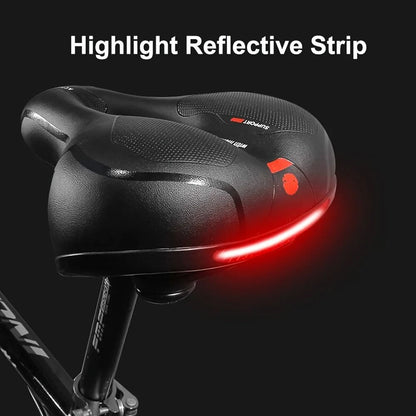 Hollow Breathable Bicycle Saddle With Shock Absorption And Safety Warning Light 3
