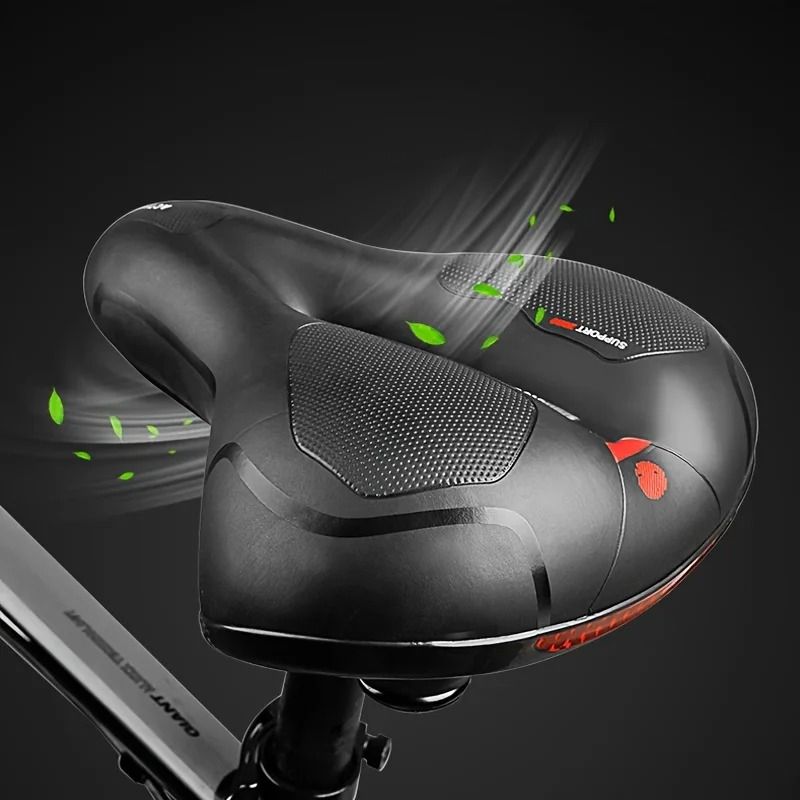 Hollow Breathable Bicycle Saddle With Shock Absorption And Safety Warning Light 4