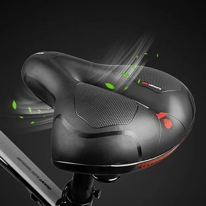 Hollow Breathable Bicycle Saddle With Shock Absorption And Safety Warning Light 4