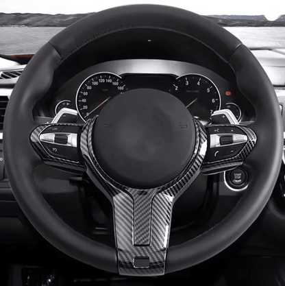 Carbon Texture Steering Wheel Cover Trim for BMW F Series Interior Upgrade
