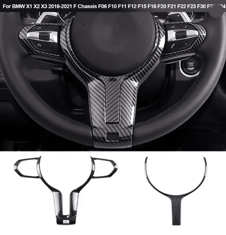 Carbon Texture Steering Wheel Cover Trim For BMW F Series Interior Upgrade 1