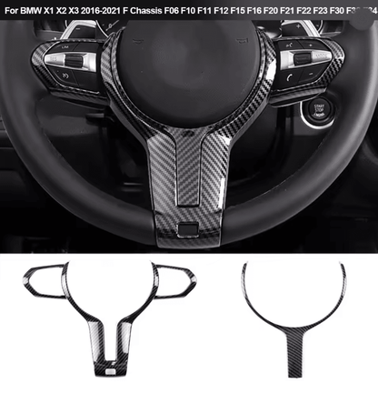 Carbon Texture Steering Wheel Cover Trim For BMW F Series Interior Upgrade 1