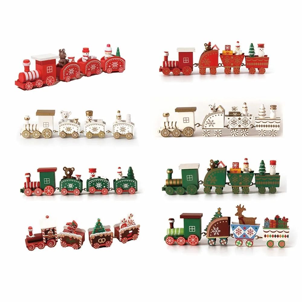 Christmas Wood Train Decoration Moving Ornament Home Holiday Gifts 3