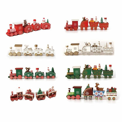 Christmas Wood Train Decoration Moving Ornament Home Holiday Gifts 3