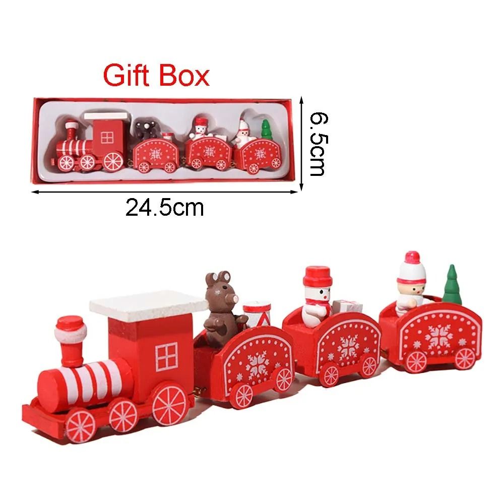 Christmas Wood Train Decoration Moving Ornament Home Holiday Gifts 4