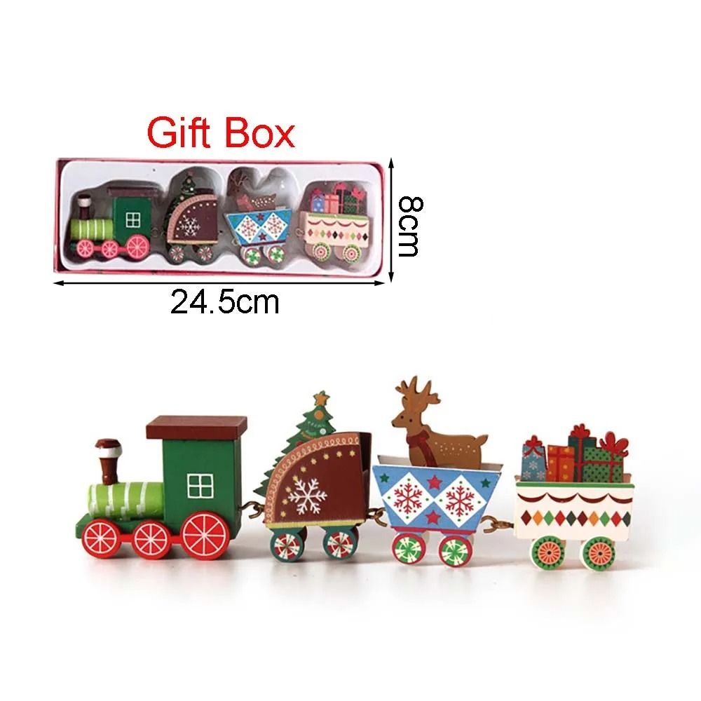 Christmas Wood Train Decoration Moving Ornament Home Holiday Gifts 6
