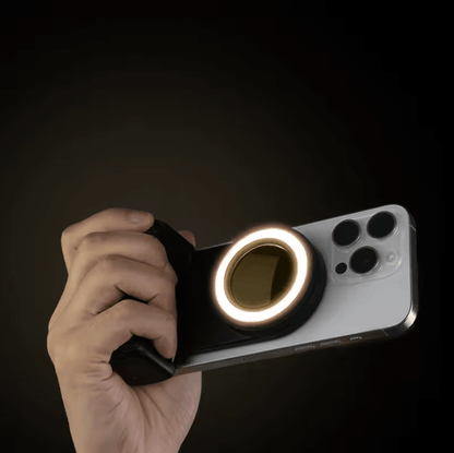 Magnetic Smartphone Handle Grip with Bluetooth Remote and Fill Light for Steady Photos