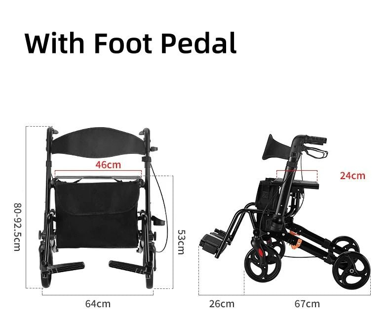Adjustable Walker Aid With Arm Support Rehabilitation Rollator Cart For Elderly 9