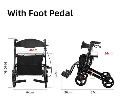 Adjustable Walker Aid With Arm Support Rehabilitation Rollator Cart For Elderly 9