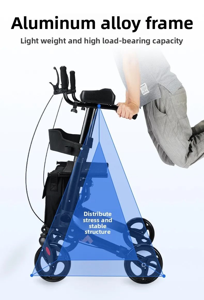 Adjustable Walker Aid With Arm Support Rehabilitation Rollator Cart For Elderly 2