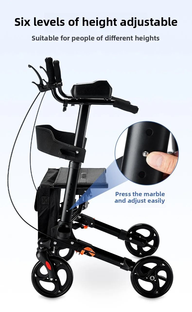 Adjustable Walker Aid With Arm Support Rehabilitation Rollator Cart For Elderly 4