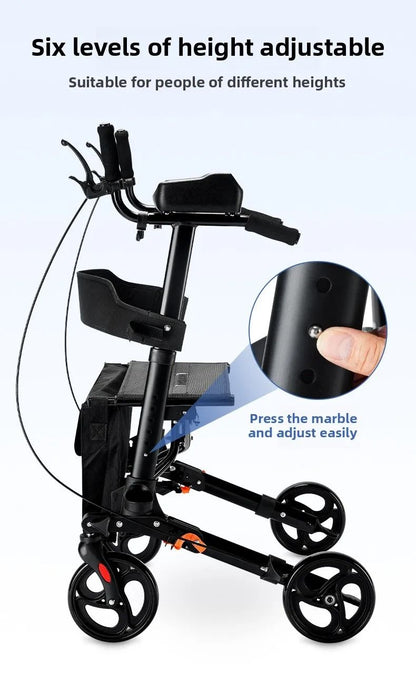 Adjustable Walker Aid With Arm Support Rehabilitation Rollator Cart For Elderly 4
