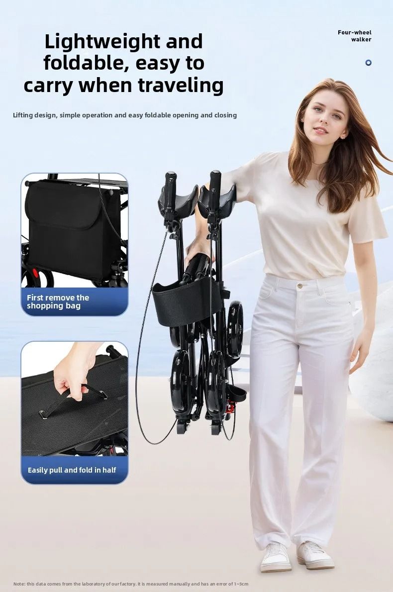 Adjustable Walker Aid With Arm Support Rehabilitation Rollator Cart For Elderly 5
