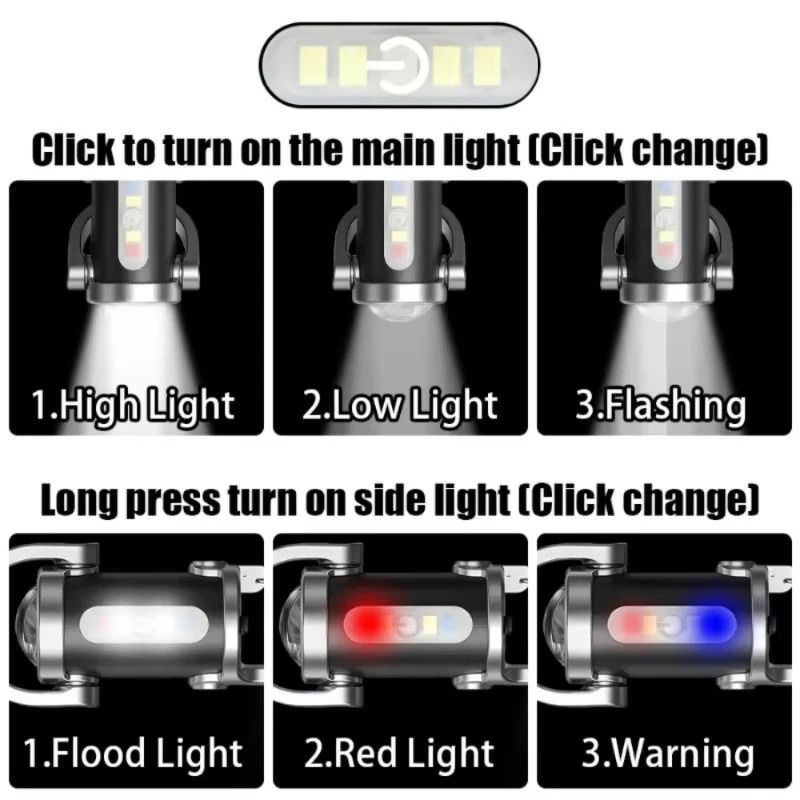 Mini COB LED Keychain Flashlight USB Rechargeable Waterproof Pocket Lamp 2