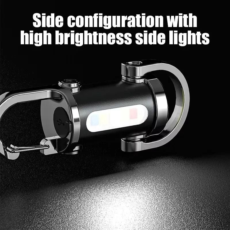 Mini COB LED Keychain Flashlight USB Rechargeable Waterproof Pocket Lamp 3