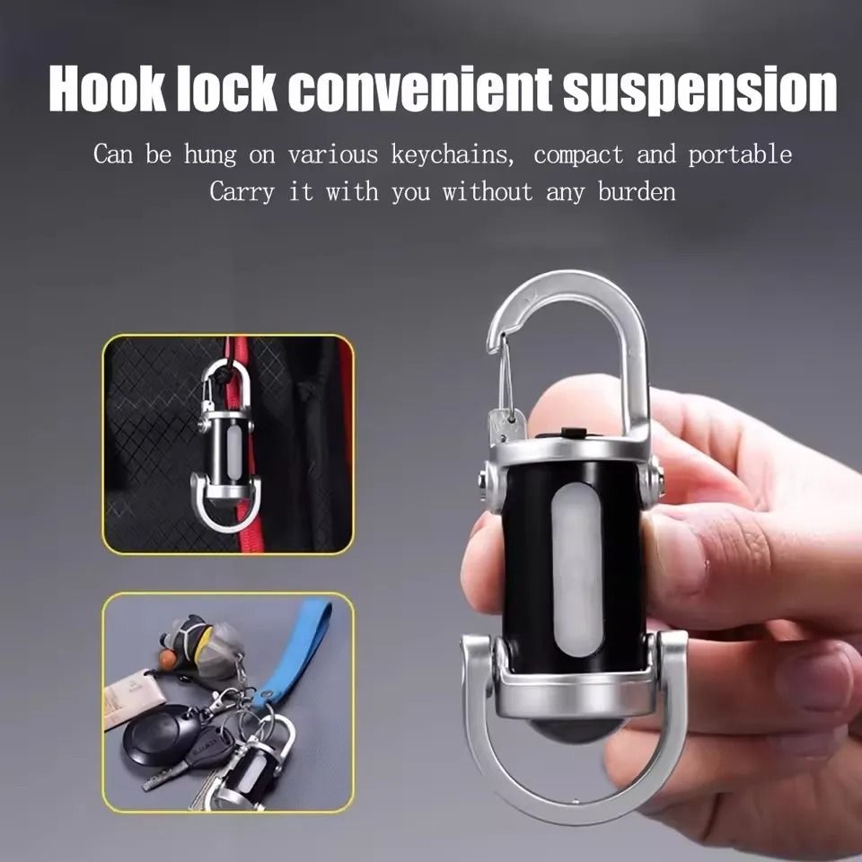 Mini COB LED Keychain Flashlight USB Rechargeable Waterproof Pocket Lamp