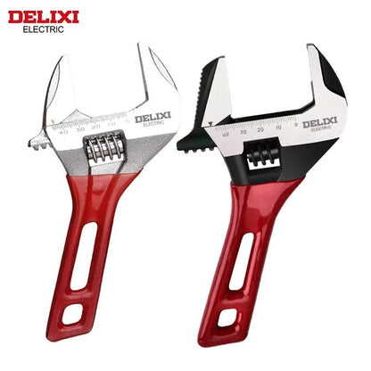 Adjustable Short Handle Ratchet Wrench with Big Opening for Bathroom Pipe Maintenance