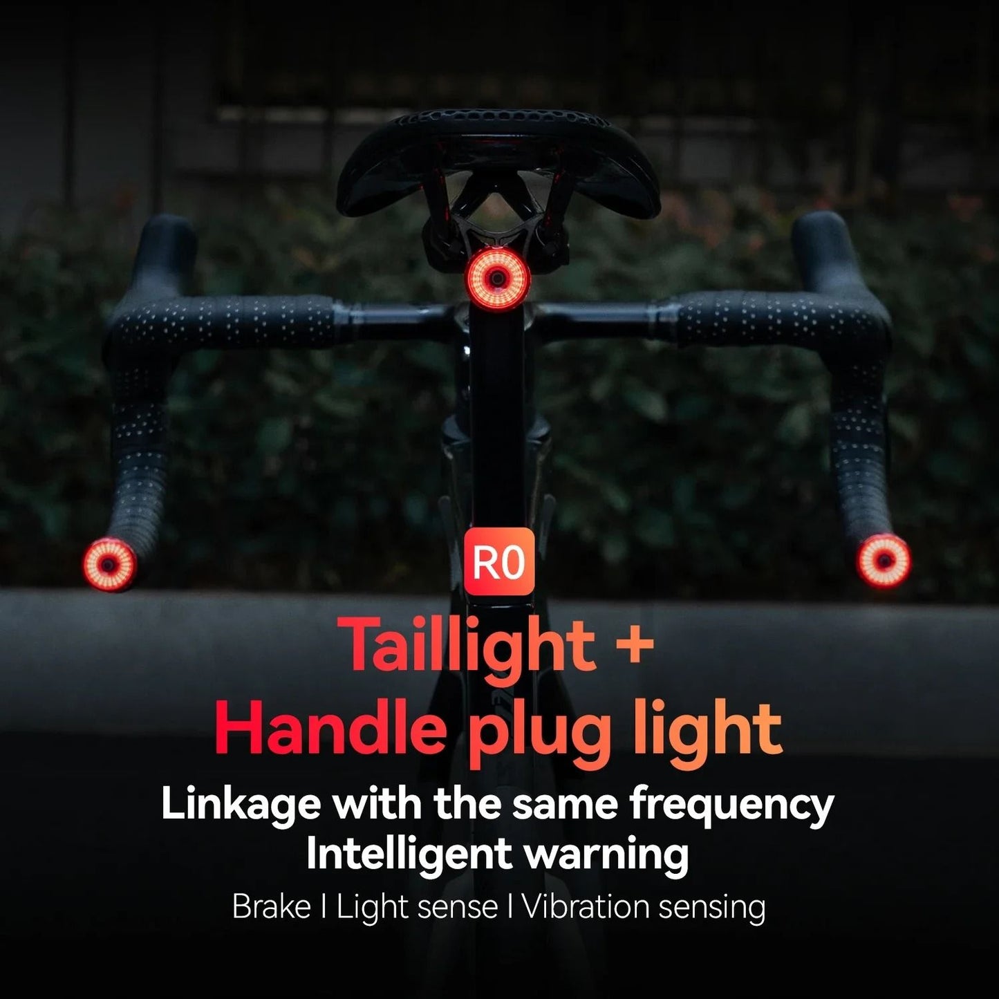 Bicycle Handlebar End And Rear Safety Light With Intelligent Brake Sensor And Waterproof Design 1