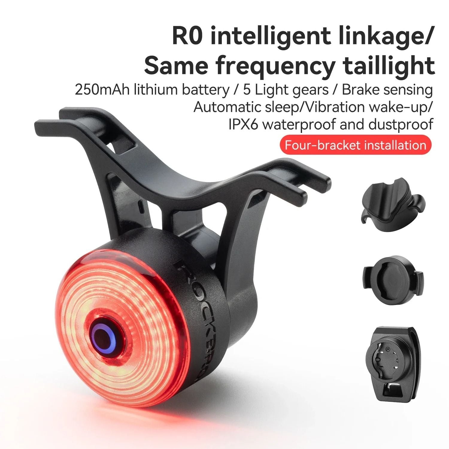 Bicycle Handlebar End And Rear Safety Light With Intelligent Brake Sensor And Waterproof Design 5