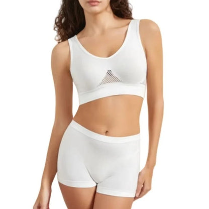 Seamless Bra And Low Waist Thong Panty Lingerie Set Womens Comfort Sports Underwear 2
