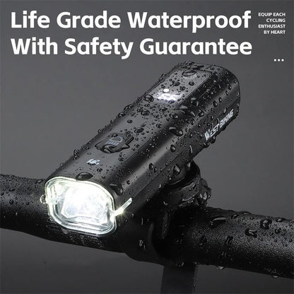Smart Light Sensing Bicycle Front Headlight 400 Lumen Rechargeable Bike Light 2