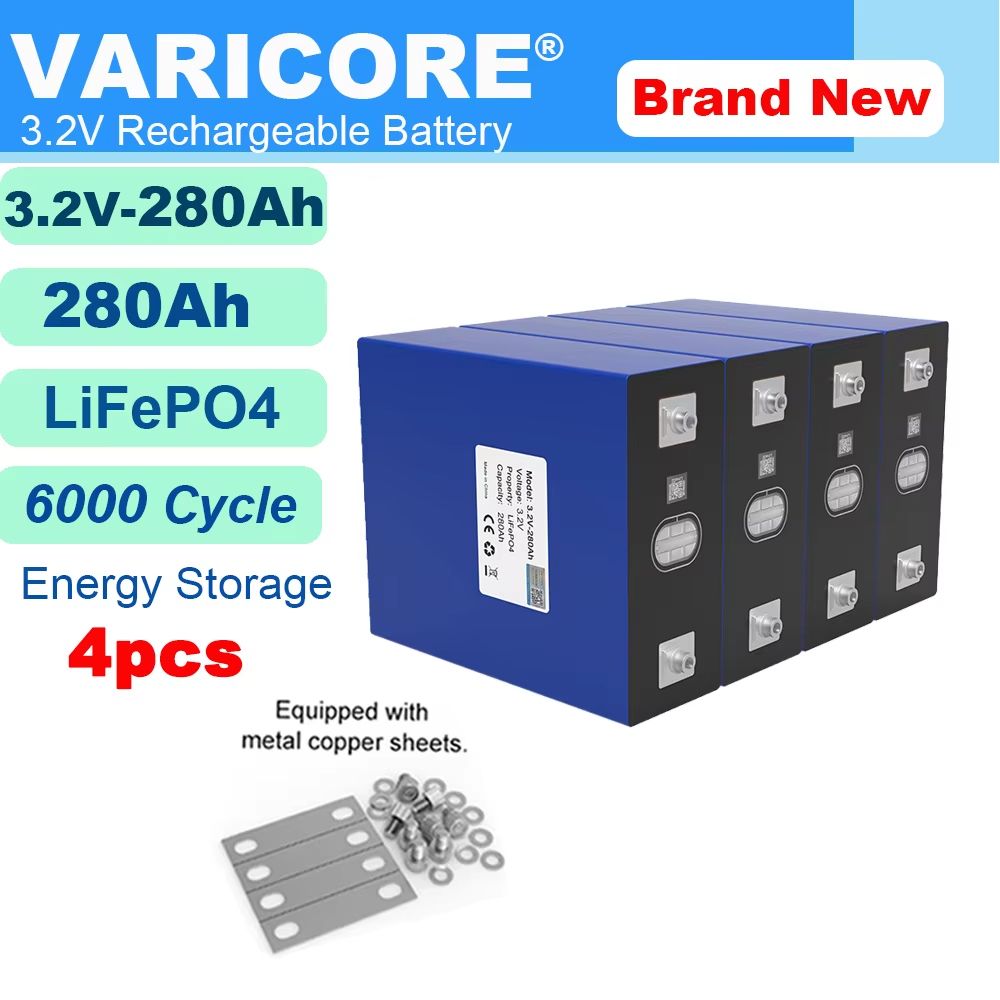 4PCS LiFePO4 Rechargeable Battery Pack  32V 280Ah360Ah Deep Cycle Power Cells For Solar RV Golf Car 14