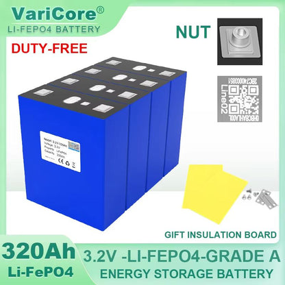 4PCS LiFePO4 Rechargeable Battery Pack  32V 280Ah360Ah Deep Cycle Power Cells For Solar RV Golf Car 4