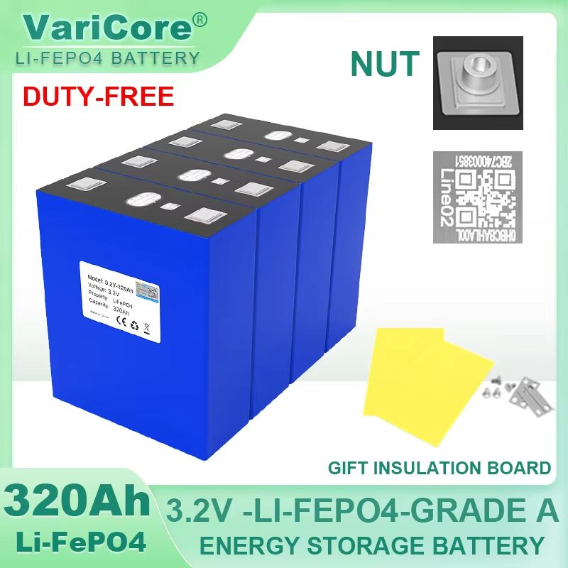 4PCS LiFePO4 Rechargeable Battery Pack  32V 280Ah360Ah Deep Cycle Power Cells For Solar RV Golf Car 8