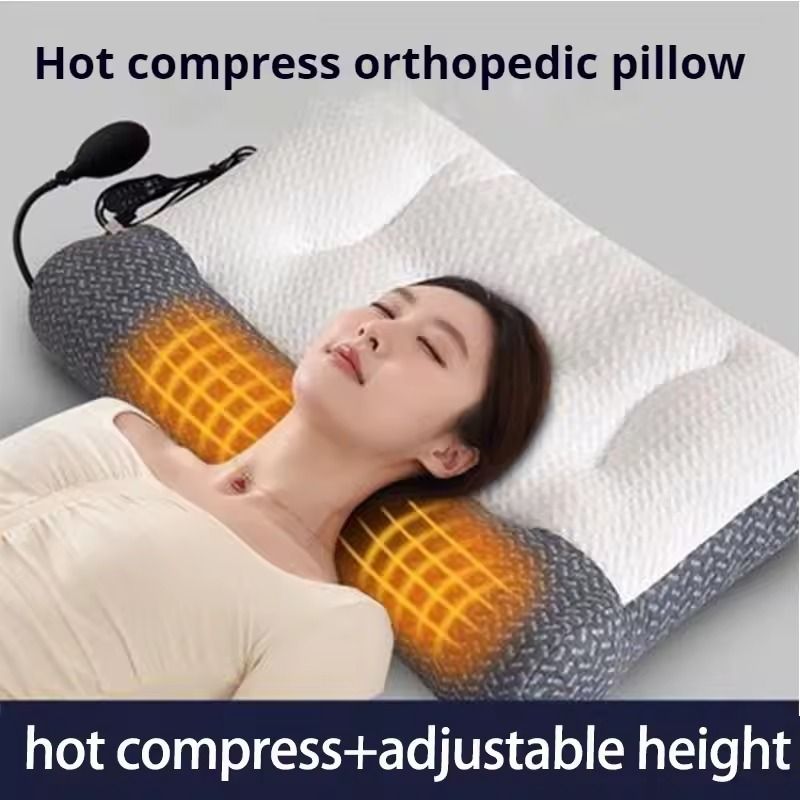 Adjustable Neck Pillow Cervical Spine Support Heated Neck Protection Sleep Therapy 1