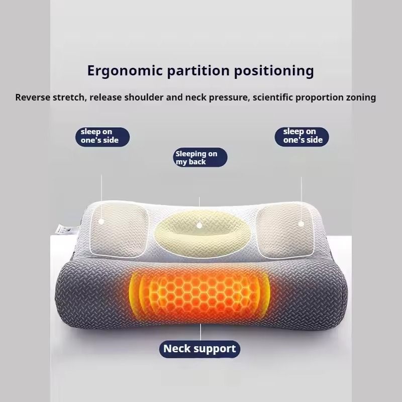 Adjustable Neck Pillow Cervical Spine Support Heated Neck Protection Sleep Therapy 2