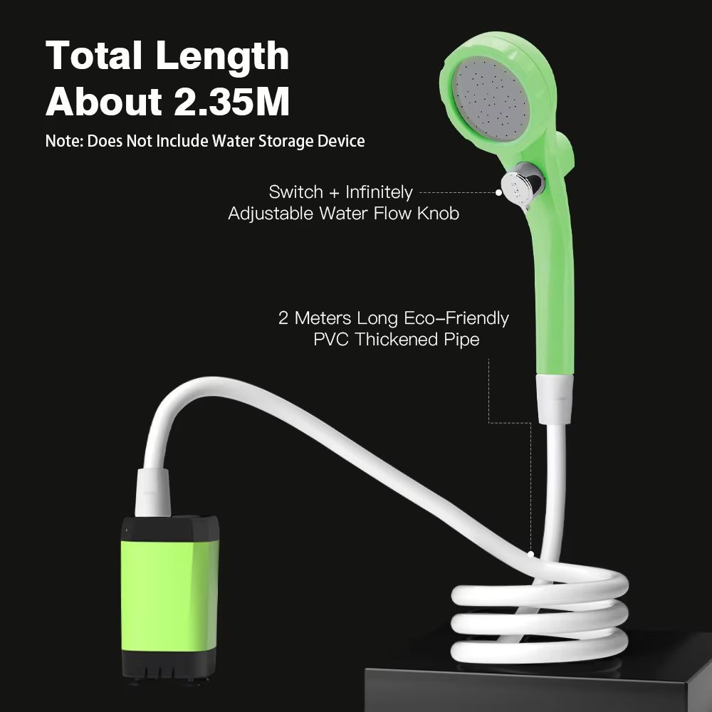 Portable Camping Shower Pump Kit  Outdoor Shower With Digital Display Adjustable Flow  6000mAh Rech 3