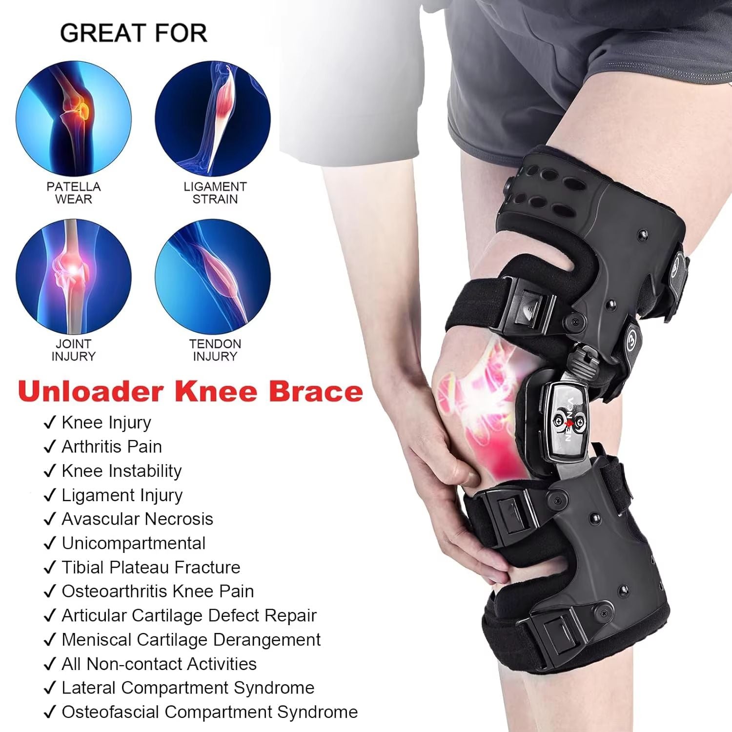 NEENCA OA Unloader Knee Brace  Pain Relief  Joint Support For ACL Meniscus Injury And Patella Stabi 1
