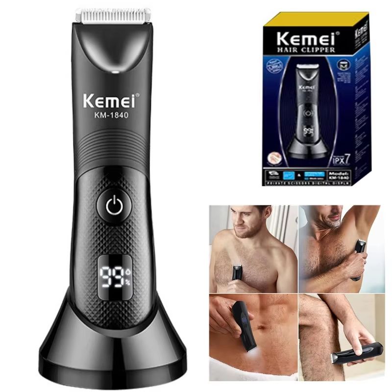 Kemei Electric Body  Groin Trimmer  Washable Beard Bikini And Pubic Hair Shaver For Men And Women 1
