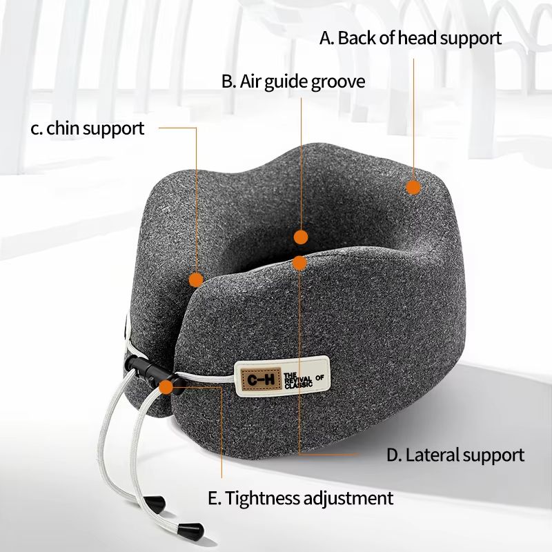 Memory Foam Travel Neck Pillow  UShaped Airplane Cushion For Sleeping Shoulder Support  Comfort 4