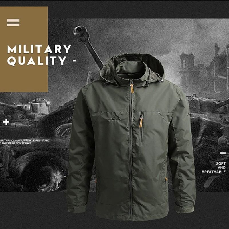 Mens Tactical Windbreaker Waterproof Outdoor Hooded Jacket 2